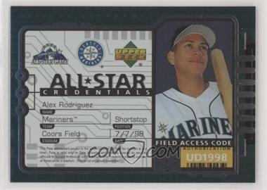 1998 Upper Deck - All-Star Credentials #AS15 - Alex Rodriguez