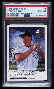 1998 Upper Deck - Rookie Edition Preview #4 - Todd Helton [PSA 6 EX‑MT]