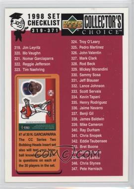 1998 Upper Deck Collector's Choice - [Base] #267 - Checklist - Nomar Garciaparra, Cal Ripken Jr.