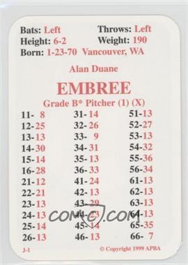 1999 APBA Baseball 1998 Season - [Base] #_ALEM - Alan Embree