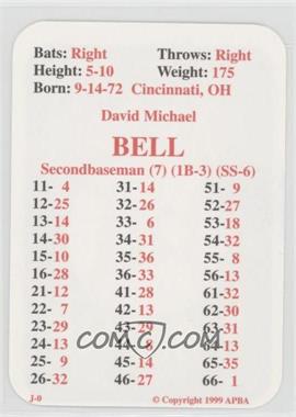 1999 APBA Baseball 1998 Season - [Base] #_DABE.1 - David Bell