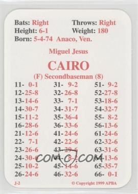 1999 APBA Baseball 1998 Season - [Base] #_MICA.2 - Miguel Cairo