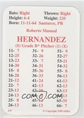 1999 APBA Baseball 1998 Season - [Base] #_ROHE - Roberto Hernandez