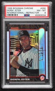 1999 Bowman Chrome - [Base] - International Refractor #290 - Derek Jeter /100 [PSA 8 NM‑MT]