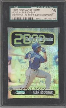 1999 Bowman Chrome - Rookie of the Year Favorites - Refractor #SC5 - Alex Escobar [SGC 9 MINT]