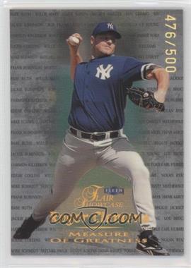 1999 Flair Showcase - Measure of Greatness #1 MG - Roger Clemens /500