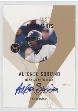 1999 Just Minors - Just Spotlights - Autographs #JS10-AS - Alfonso Soriano /100