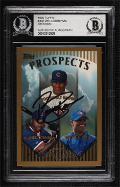 1999 Topps - [Base] #436 - Prospects - Roosevelt Brown, Dernell Stenson, Vernon Wells [BAS BGS Authentic]