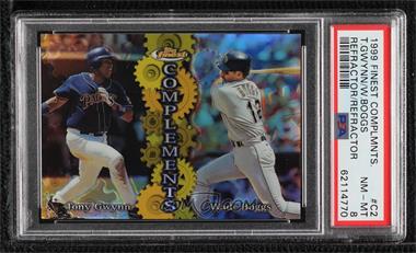 1999 Topps Finest - Complements - Refractor Both Right & Left #C2 - Tony Gwynn, Wade Boggs [PSA 8 NM‑MT]