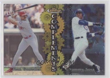 1999 Topps Finest - Complements - Refractor Left #C4 - Juan Gonzalez, Sammy Sosa