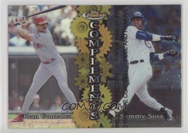 1999 Topps Finest - Complements - Refractor Left #C4 - Juan Gonzalez, Sammy Sosa