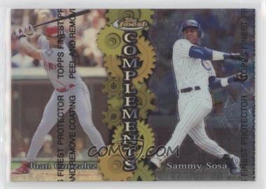 1999 Topps Finest - Complements - Refractor Left #C4 - Juan Gonzalez, Sammy Sosa