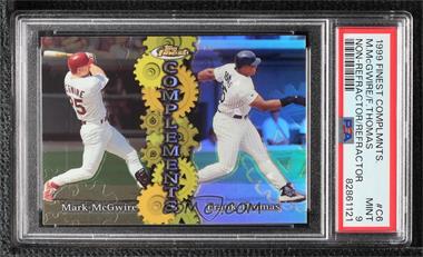 1999 Topps Finest - Complements - Refractor Right #C6 - Frank Thomas, Mark McGwire [PSA 9 MINT]