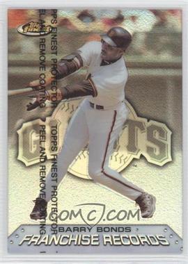 1999 Topps Finest - Franchise Records - Refractor #FR9 - Barry Bonds