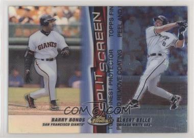 1999 Topps Finest - Split Screen - Refractor Left #SS4 - Barry Bonds, Albert Belle