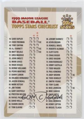 1999 Topps Stars - Checklists #2 - Checklist