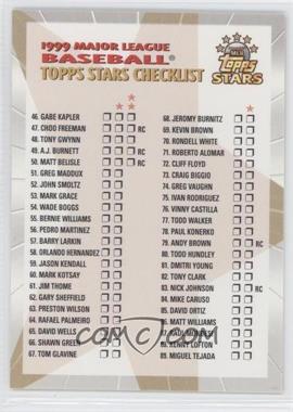 1999 Topps Stars - Checklists #2 - Checklist