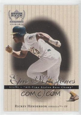 1999 Upper Deck Century Legends - Epic Milestones #EM8 - Rickey Henderson