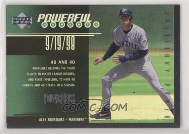 1999 Upper Deck Powerdeck - Powerful Moments #P6 - Alex Rodriguez