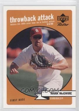 1999 Upper Deck Retro - Throwback Attack #T2 - Mark McGwire