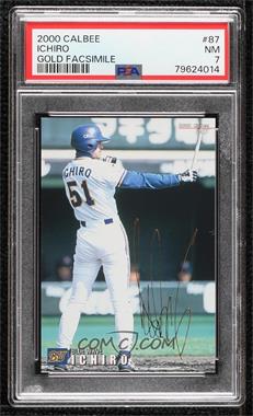2000 Calbee - [Base] - Gold Signatures #087 - Ichiro Suzuki [PSA 7 NM]