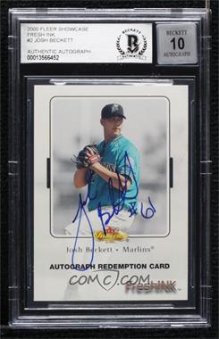 2000 Fleer Showcase - FreshINK #_JOBE.2 - Josh Beckett (Redemption) [BAS BGS Authentic]