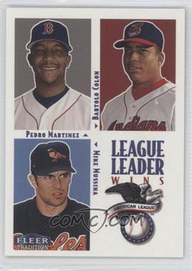 2000 Fleer Tradition - [Base] - Glossy #7 - League Leaders - Pedro Martinez, Bartolo Colon, Mike Mussina