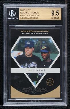 2000 Just Minors - Just The Preview Promos #NJAS - Nick Johnson, Alfonso Soriano (Just Gems) [BGS 9.5 GEM MINT]