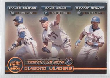 2000 Pacific - Diamond Leaders #14 - Carlos Delgado, David Wells, Shannon Stewart