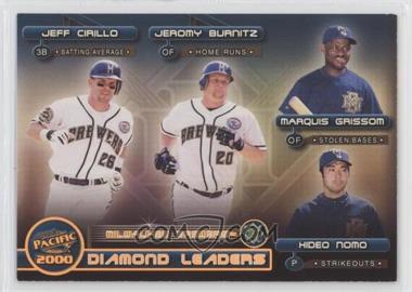 2000 Pacific - Diamond Leaders #23 - Jeff Cirillo, Jeromy Burnitz, Marquis Grissom, Hideo Nomo [EX to NM]