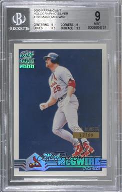 2000 Pacific Paramount - [Base] - Holo-Silver #198 - Mark McGwire /99 [BGS 9 MINT]