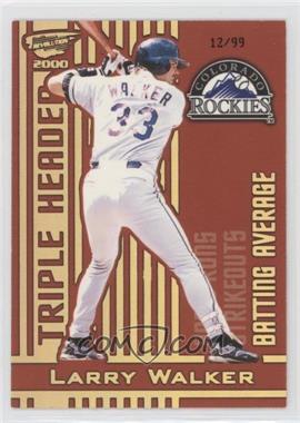 2000 Pacific Revolution - Triple Header - Holographic Gold #5 - Larry Walker /99