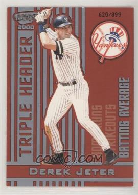 2000 Pacific Revolution - Triple Header - Silver #8 - Derek Jeter /899