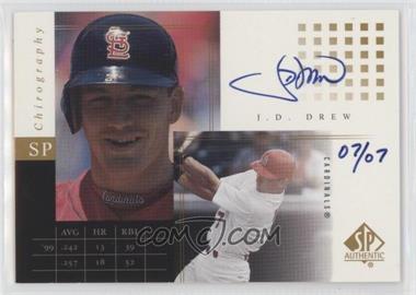 2000 SP Authentic - Chirography - Gold #G-JD - J.D. Drew /7