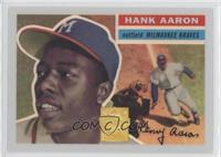 Hank Aaron (1956 Topps; Willie Mays Sliding in Background)