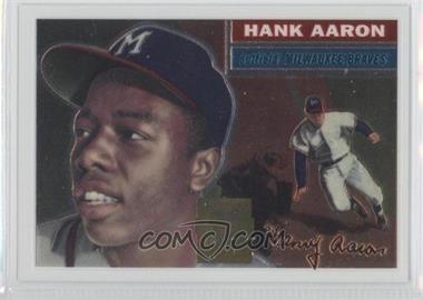 2000 Topps - Hank Aaron Chrome Reprints #3 - Hank Aaron (1956 Topps; Willie Mays Sliding in Background)