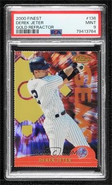 2000 Topps Finest - [Base] - Gold Refractor Die-Cut #136 - Derek Jeter [PSA 9 MINT]