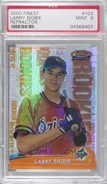 2000 Topps Finest - [Base] - Refractor #103 - Larry Bigbie /500 [PSA 9 MINT]