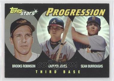 2000 Topps Stars - Progression #P5 - Sean Burroughs, Brooks Robinson, Chipper Jones [EX to NM]