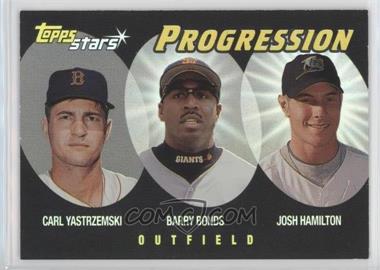 2000 Topps Stars - Progression #P7 - Carl Yastrzemski, Barry Bonds, Josh Hamilton