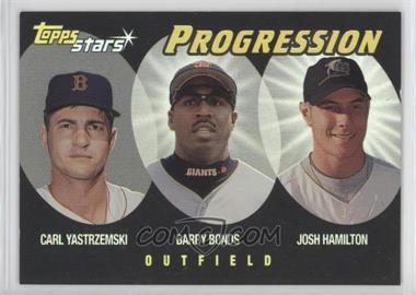 2000 Topps Stars - Progression #P7 - Carl Yastrzemski, Barry Bonds, Josh Hamilton