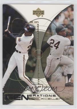 2000 Upper Deck Hitter's Club - Generations of Excellence #GE4 - Willie Mays, Barry Bonds