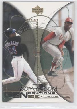 2000 Upper Deck Hitter's Club - Generations of Excellence #GE8 - Rickey Henderson, Lou Brock