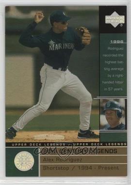 2000 Upper Deck Legends - [Base] - Commemorative Collection Missing Serial Number #114 - 20th Century Legends - Alex Rodriguez