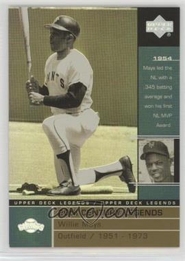2000 Upper Deck Legends - [Base] - Commemorative Collection Missing Serial Number #116 - 20th Century Legends - Willie Mays