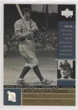 2000 Upper Deck Legends - [Base] - Commemorative Collection Missing Serial Number #134 - 20th Century Legends - Ty Cobb [EX to NM]