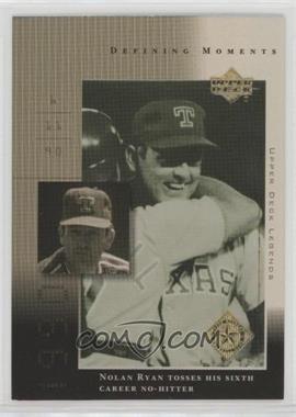 2000 Upper Deck Legends - Defining Moments #DM7 - Nolan Ryan