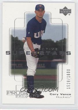 2000 Upper Deck Pros & Prospects - [Base] #144 - Prospective Superstars - Cory Vance /1600