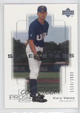 2000 Upper Deck Pros & Prospects - [Base] #144 - Prospective Superstars - Cory Vance /1600