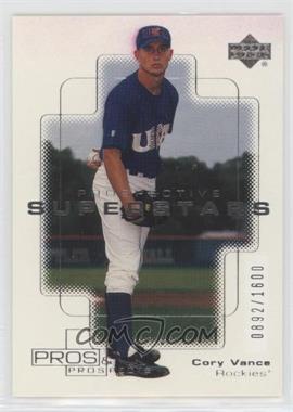 2000 Upper Deck Pros & Prospects - [Base] #144 - Prospective Superstars - Cory Vance /1600